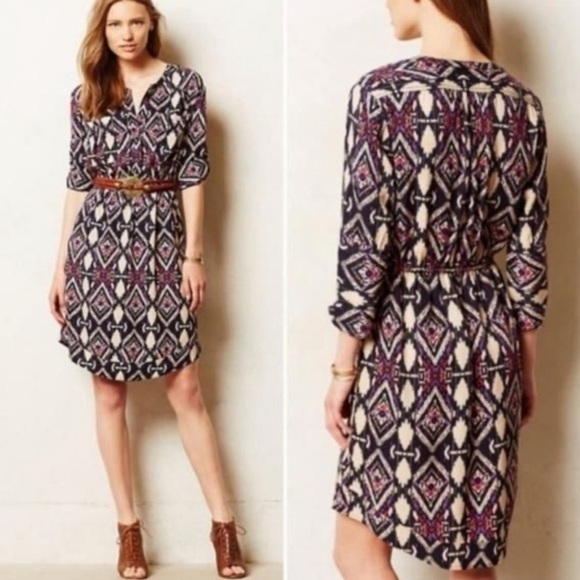 Anthropologie Holding Horses Mira Ikat Western Dress Size 4 - Picture 10 of 10